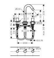 BATERIA AMERICANA LAVABO LOGIS HANSGROHE